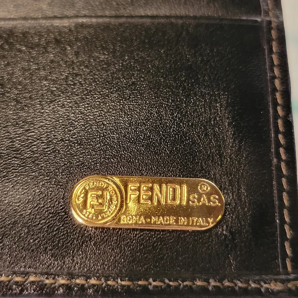 FENDI Pequin Long Wallet  Pattern Stripped Leather Vintage PRISTINE - Picture 11 of 15